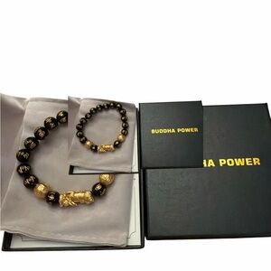 Black and Gold Pixiu Bracelet Set
